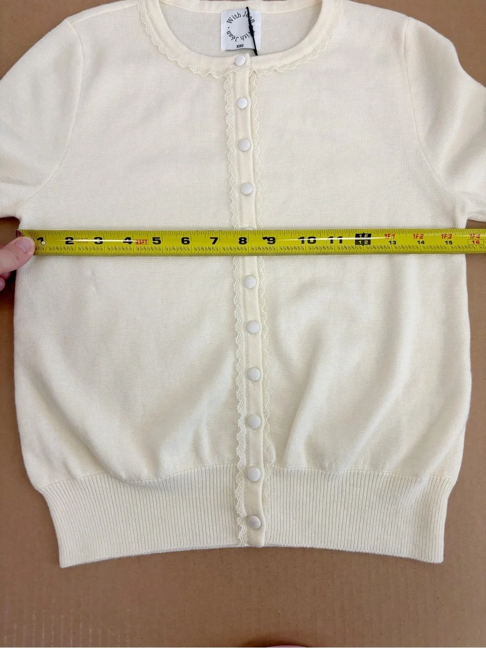 With Jean Poppy Top in Cream Size XXS